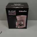 MELLERHOME 12-Cup Pink Coffee Maker - Borosilicate Carafe, Auto-Off, Pink Accessories, Reusable Filter, Anti-Drip, Kitchen Appliances, Keep-Warm Function, Kitchen Dcor