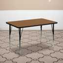Flash Furniture Wren 30''W x 48''L Rectangular Grey Thermal Laminate Activity Table - Standard Height Adjustable Legs