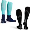 Compression Socks | Premium Lycra Spandex | 15-20mmHg Graduated Support | Reflective Strips for Safety