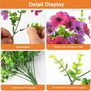 Artificial Hanging Flowers for Outdoors, 2 Pcs Fake Hanging Plant Spring Summer Decoration, UV Resistant No Fade Faux Silk Daisy Flower for Planter Porch Patio Yard Garden Decor(Light Purple Red)