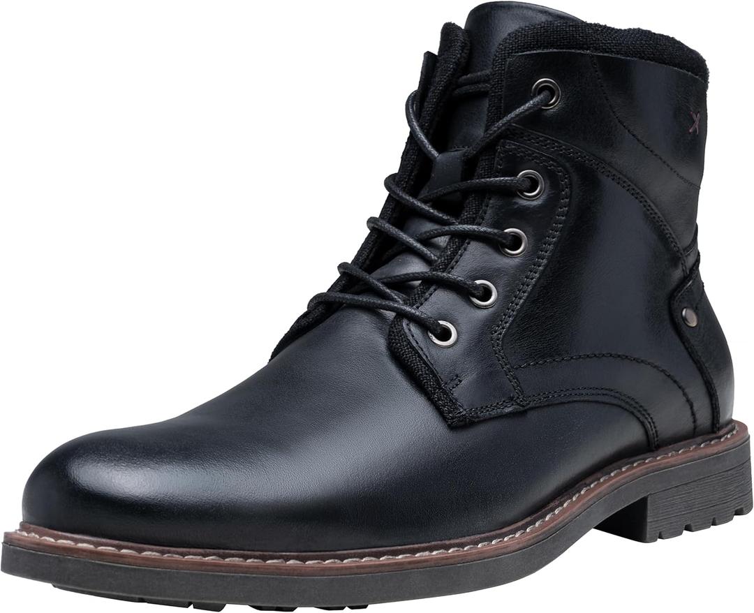 Jousen Mens Boots Leahter Retro Dress Boot Cap Toe Casual Motorcycle (13, Amy8193-black)