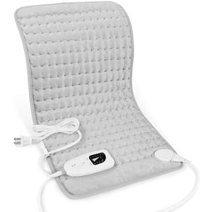 Deepsoon Heating Pad,Electric Heating Pads for Back,Neck,Moist Heating Pad for Abdomen Shoulder Knee Legs,Dry/Moist Heat&Auto Shut Off,Mother's Day Birthday for Men and Women,Light Gray,24x12 Inch