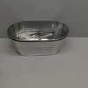 2 Pack 4 Gallon Galvanized Tub Ice Buckets for Parties Portable Beverage Tub with Handles Champagne Bucket Metal Ice Buckets for Cocktail Bar with Ice Scoop