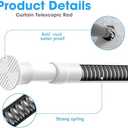 2Pack White Tension Curtain Rods18 to 36 Inch,Spring Loaded Curtain Rods No Drilling,Small Tension Rod for Windows Door Closet,Pressure Rod