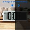 WallarGe 14.5'' Large Digital Wall Clock Battery Operated with Jumbo Numbers, Temperature and Date - Easy to Read and Set, Auto DST
