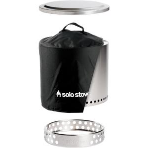 Solo Stove Ranger Fire Pit Bundle | Portable & Smokeless | Includes Stand, Lid & Shelter | Ideal for 24 People | Stainless Steel, 15"x15", 22lbs