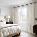 Cream Velvet Pinch Pleated Curtains 84 Inches Long for Living Room Bedroom Modern Elegant Soft Velvet Drapes with Hooks White Room Darkening Thermal WindowTreatments W40 x L84, 2 Panels Set
