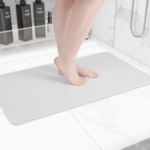 Non-Slip Bathtub Mat, Anti Slip Shower Mat, Fast Drying Bathtub Mats, Foot Scrubber Mat, Anti Slip Mat for Tub, Floor, Bathroom, Kitchen, Home, Hotel (White 32"17")