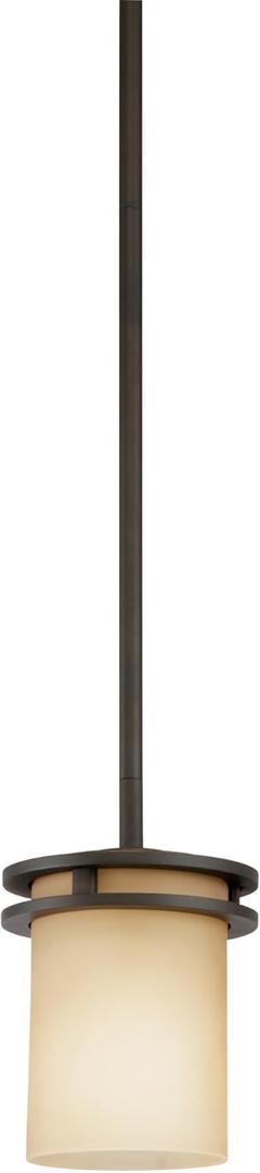 Kichler Hendrik 7.5" 1 Light Mini Pendant with Light Umber Etched Glass Olde Bronze