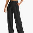 LILLUSORY Wide Leg Dress Pants Women's High Waisted Dressy Trousers, Size L