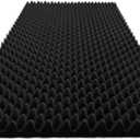 1 Pack Egg Crate Foam Sound Proof Foam Panels for Walls,48''X24''X2'' inch Acoustic Panels, high-Density Fireproof soundproof Wall Panels, Professional Acoustic Treatment (Black)