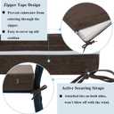 FUNHOME 2 Pack Outdoor Cushion Slipcovers 24" x 24" x 4", No Insert! Water-Resistant Patio Chair Seat Cushion Covers with Zipper and Tie, Replacement Cover Only(Brown)