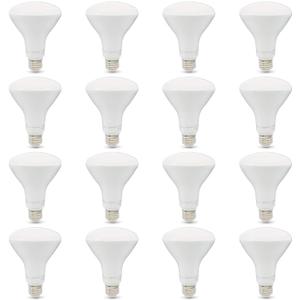 Amazon Basics BR30 LED Light Bulb, 65W Equivalent, 11W Energy Efficient, E26 Standard Base, Soft White 2700K, Dimmable, 10,000 Hour Lifetime, 16-Pack