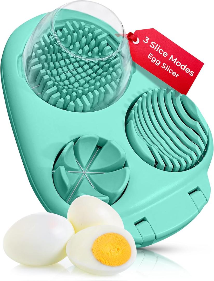 CraftyCrocodile Egg Slicer for Hard Boiled Eggs - 3 Slice Modes Egg Cutter, Heavy Duty, Stainless Steel Dicer - Kitchen Chopper Tool for Strawberry, Mushroom, Grape, Cherry Tomato - Mint Green CraftyCrocodile Egg Slicer for Hard Boiled Eggs - 3 Slice Modes Egg Cutter, Heavy Duty, Stainless Steel Dicer - Kitchen Chopper Tool for Strawberry, Mushroom, Grape, Cherry Tomato - Mint Green
