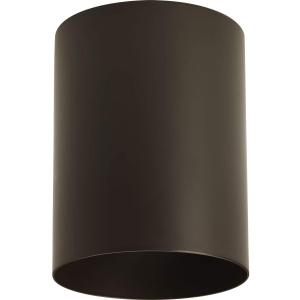 Progress Lighting 5-Inch Cylinder Outdoor Ceiling Light, 1-Light Modern Flush Mount Ceiling Light Fixture, Interior and Exterior Lighting for Home or Porch, Aluminum Construction, Bronze (P5774-20)