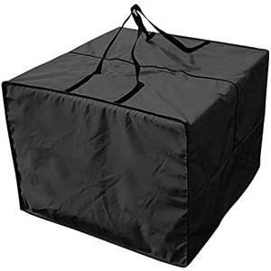 Outdoor Cushion Storage Bag, Patio Cushion Storage Bag with Zipper and Handle, Waterproof Patio Storage for Furniture, Bedding, 31.9''*31.9''*24'' (Black)