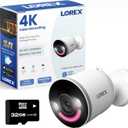 Lorex 4K 8MP Wi-Fi 6 Spotlight Security Camera | Indoor/Outdoor | Color Night Vision | Smart Motion Detection | 32GB Local Storage | 2-Way Talk | IP65 Rated | No Monthly Fees | White