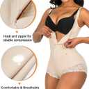 SHAPERX Women's Fajas Colombianas Shapewear Postpartum Tummy Control Body Shaper Girdles Compression Garment (XL)