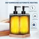 Lotion Warmer, Yofuly Massage Oil Warmer for Massage Therapy, Electric Massage Oil Heater with Four Oil Bottles, Portable Cream Warmer Heated Dispenser for Spa, Salon and Home Use, Matt Black