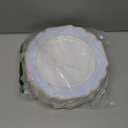 " OCCASIONS " 80 Plates Pack,(40 Guests) Heavyweight Premium Wedding Party Disposable Plastic Plates Set -40 x 10.5'' Dinner + 40 x 8'' Salad/Dessert (Imperial in White/Blue & Silver)