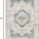 Vintage 9x12 Rugs for Living Room Washable Area Rug Blue/Beige