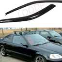 2pcs Front Smoke Sun/Rain Guard Outside Mount Tape-On Window Visors Compatible with 96-00 Civic 2-Door Coupe/3-Door Hatchback