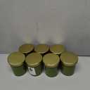 Sprayed Glass Candle W/Metal Lid Green 7 Pack
