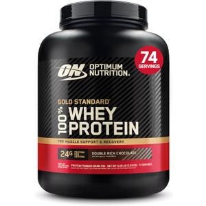 Optimum Nutrition Gold Standard 100% Whey Protein Powder, Double Rich Chocolate, 5 Pound (Packaging May Vary)