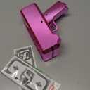 Gusil Money Gun Shooter Cash Cannon Bills Gun Make It Rain Toy Gun,Handheld Spary Cash Gun for Game Movies Party Supplies (Pink)