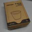 Tobvory 100 Pack Gold Rimmed Plastic Cups - 9 oz Hard Clear Plastic Cups, Premium Disposable Cup For Cocktail And Drinking - Food Grade Party Cups Set - Sturdy Tumbler Cup - Gold Rim