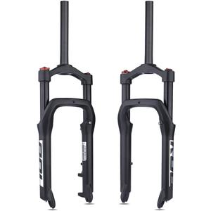BOLANY Bike Suspension Fork 20inch 4.0 Tire Double Shoulder Snow Beach MTB Fat Fork | 135mm Travel | Straight Tube QR 9mm | 1-1/8inch Steerer (Black)