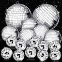 17 Pcs Disco Ball Decorations Assorted Size Disco Ball Ornaments, Mini Large Hanging Party Favors for Christmas New Year Weddings Decor Festival Stage Prop(6, 3.2, 2 Inch)
