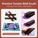 Mahjong Racks Set of 4, Tortoise Shell Acrylic Mahjong Tile Racks with Pushers, Stylish Game Night Table Decor, Gift for Women & American Mahjong Players