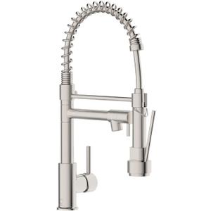 Faucet, Kitchen Faucet with Sprayer, RV Faucet for Kitchen Sink, Single Handle Stainless Steel Kitchen Sink Faucets with Dual Function Spray Head, Nickel Brushed (B.Nickel Brushed)