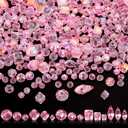 Kigeli 1280 Pcs Glass Beads Bulk Assorted Crystal Beads for Jewelry Making Faceted Teardrop Rondelle Briolette for DIY Crafts Necklace Wristband Earring Kit (Pink)