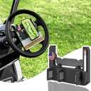 Golf Cart Steering Wheel Cell Phone Mount, Flip Up Phone Holder for Golf Cart Steering Wheel, Suitable for Club Car/EZGO/Yamaha Models, Mobile Phone Mount Wide 2"-3.5"