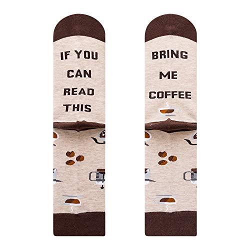vavcktye Funny Socks Stocking Stuffers for Men Teens Gifts For Christmas Birthday Gifts for Men Dad Boyfriend Son Him (COFFEE) Pack Of 4