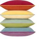 Btyrle Throw Pillow Covers 16x16 Inches Set of 4 Soft Velvet Couch Cushion Covers Modern 8-Colors Rainbow Designs for Sofa Bedroom Home Decor(Rainbow Series with Edge)