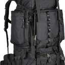 Amazon Basics Internal Frame Hiking Backpack for Camping and Backpacking, Adjustable Straps, Rainfly Included, 75 Liters, Black