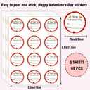 2 x Happy Valentine's Day Stickers 60Pcs Valentine's Day Gift Stickers for Gift Wrapping Signature Decoration and Wedding Invitation Card Bridal Shower Valentines Party Favor