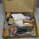 AMH 12 PCS Christmas Table Decorations Set with Oak Rotating Base  Xmas Town Village Centerpiece with Santa, Train, House, Trees & Figurines, Tabletop Decorations for Holiday Dining & Coffee Tables