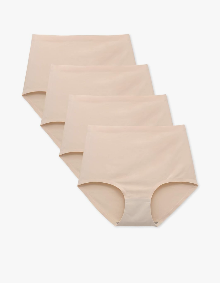 FallSweet No Show High Waist Briefs Underwear for Women Seamless Panties Multi Pack 3XL