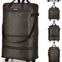 Hanke Suitcases with Wheels Expandable Foldable Luggage Bag Suitcase Collapsible Rolling Travel Bag Duffel Bag for Men Women Lightweight Suitcases without Telescoping Handle, Coffee
