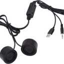 USB Mini Computer Speakers for Desktop Laptop Small PC Speakers USB-Powered 3.5mm TRS Stereo Jack with Volume Control Adjustment for MP3 Phone-1.2M/3.9FT