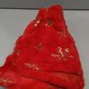 Mr. Pen- Christmas Tree Skirt 24 inches, Red Faux Fur Christmas Tree Skirts with Gold Snowflakes, 24 inch Tree Skirt