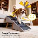 Dog ramp for Small Dogs, 2-in-1 Pet Steps & Ottoman - Foldable Dog ramp for Couch, Non-Slip Wooden Pet ramp for Puppy Senior Injured Dogs (Light Brown, XL(17.13H))
