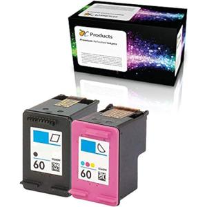 Refilled Ink Cartridge Replacement for HP 60 for Envy 120 114 Deskjet F4480 F4210 D1660 F4400 Printers (1 Black 1 Color)
