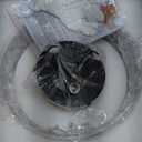 Semi Flush Mount Ceiling Light Fixture, Vintage Matte Black 3-Light Fixture with Etched Crystal Glass Shade for Kitchen,Hallway, Entryway, Bedroom (No E12 Bulbs Included) (12in)