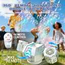 Rechargeable Dual-Nozzle Bubble Machine, 360 Auto Rotation Bubble Blower with Remote Control & RGB Lights, 30k Bubbles/Min, USB-C Bubble Maker for Kids Toddlers Parties Wedding Outdoor Birthday Gift