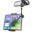 Kolasels Rearview Mirror Tablet Holder for Car [Metal Magic Arm] Universal Metal Clip Rear View Mirror Tablet Mount, Rear View Mirror Phone Holder for 5.5-15.6” iPad Pro/Air/Mini, Galaxy Z, iphone16